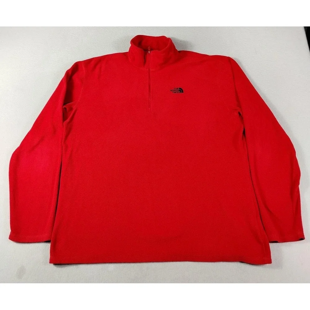 The North Face Pullover Mens XL Red Fleece 1/4 Zip Polartec Hiking Gorpcore